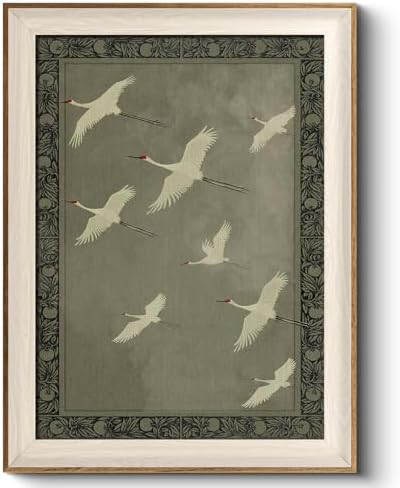 VIYYIEA Rustic Framed Crane Canvas Wall Art, Bathroom Decor, 16×12 Inch by VIYYIEAART