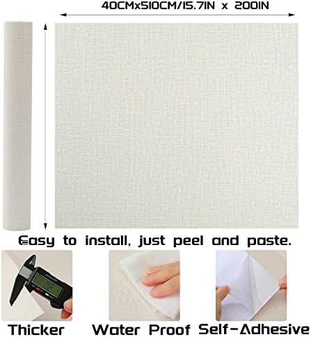 Peel and Stick Wallpaper Beige Grass Cloth Wall Paper - Image 2