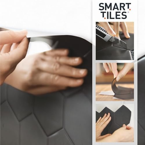 Smart Tiles Peel and Stick backsplash, Stacked Pure White - Image 5