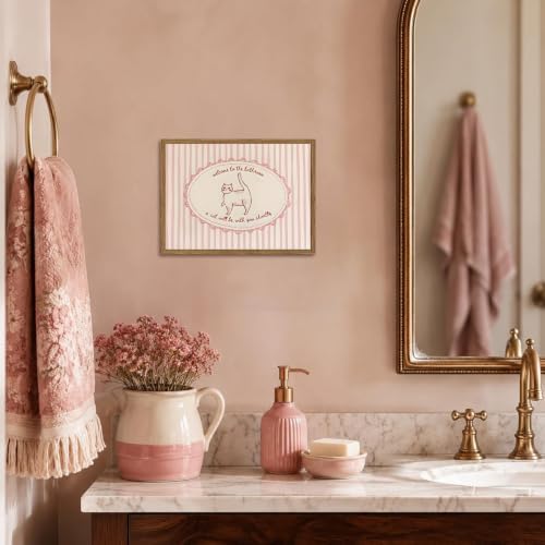 Cute Cat Bathroom Wall Art Welcome to the Bathroom a Cat Will Be - Image 5