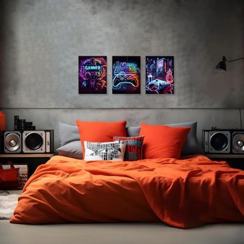 Gaming Room Decor-Video Gaming Theme Wall Art Framed, Gaming Wall Decor Video - Image 3