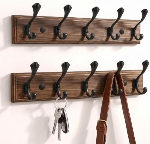 2 Pack Coat Hooks for Wall 16.9 in Wall Mounted Coat Rack by POZEAN