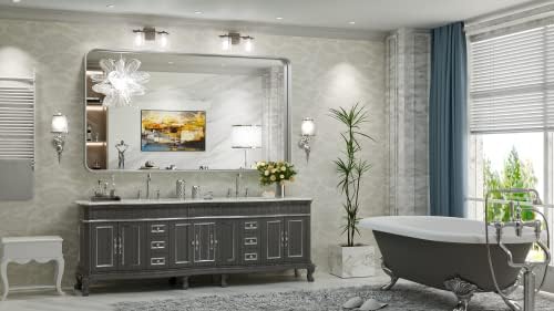 TokeShimi 55 x 36 Inch Brushed Silver Mirror Wall Mirror - Image 2