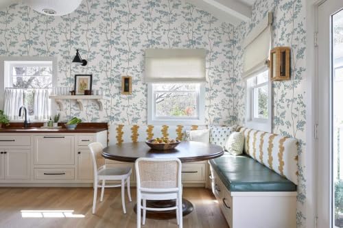 Heroad Blue and White Peel Stick Wallpaper Tree/Leaf Cottage Contact Paper - Image 6