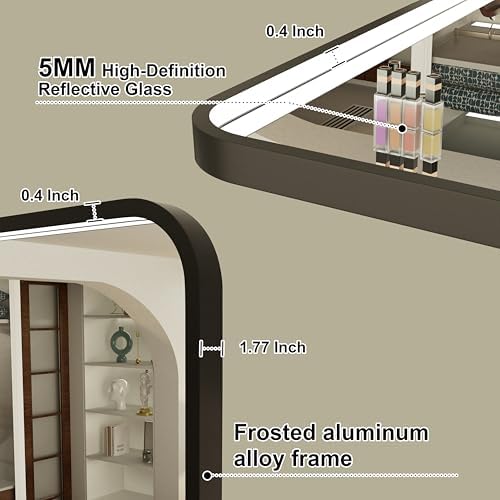 40"x30" Black LED Bathroom Mirror - Image 5