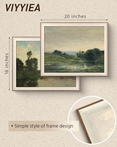 VIYYIEA Framed Vintage Landscape Nature Wall Art Set, 16×20 Inch - Image 5