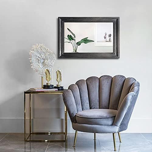 Mirrors for Wall with Black Wood Frame Large 20"x16" Rectangular Hanging - Image 2