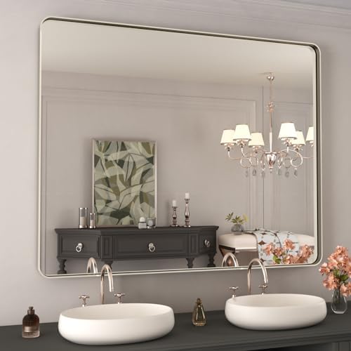 WEER Brushed Nickel Bathroom Vanity Mirror 40X32 Inch by WEER