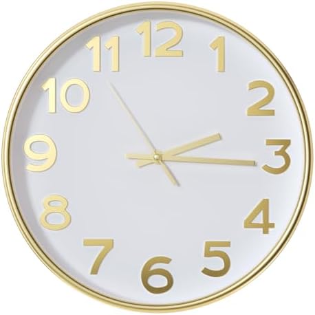 Wall Clock Silent Non-Ticking Battery Operated Indoor Analog Simple Style by BAKBRAND