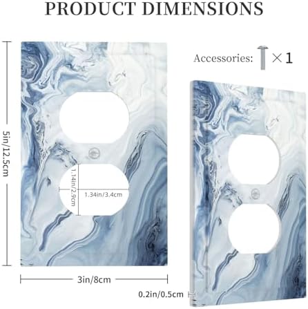 Outlet Covers Blue Marble Pattern 1 Gang Duplex Light Switch Cover Electrical - Image 5