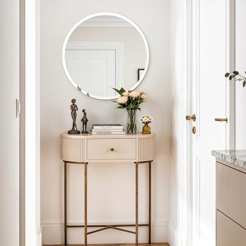 Frameless Round Wall Mirror: Modern Glass Mirror 19.7x19.7 inch - Image 4
