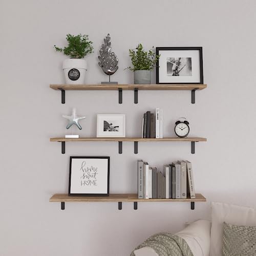 WOPITUES Wood Floating Shelves Set of 6, Shelves - Image 6