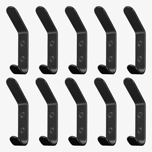Homeforia Black Wall Coat Hooks, High-End Metal, Heavy Duty by Homeforia