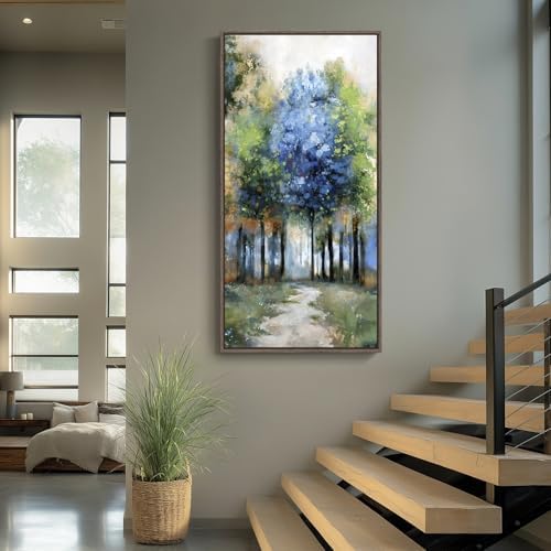 Framed Vertical Forest Path Landscape Wall Art - Image 4