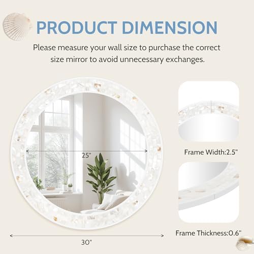 Tanmicoshomy Round Bathroom Mirror 30 Inch - Image 3