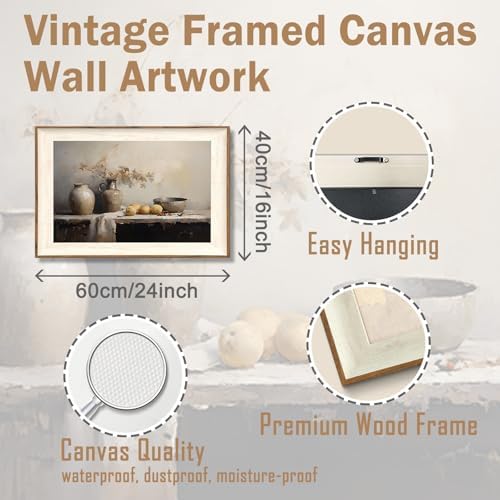 ASTRDECOR Framed Kitchen Wall Art Prints, Rustic Kitchen Farmhouse Wall Decor - Image 2