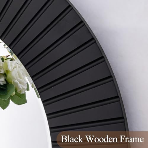 Chende 36'' Black Circle Mirror - Image 3