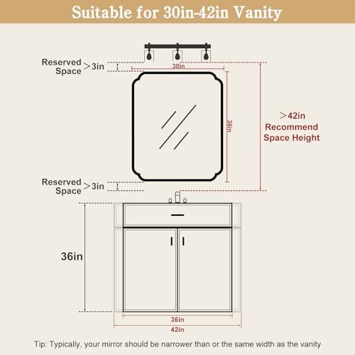 WallBeyond 30" x 36" Wood Bathroom Mirror - Image 5