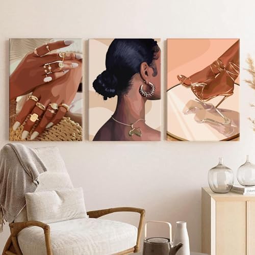 Julaydi Black Girl Wall Art Abstract African American Decor Posters Fashion - Image 7
