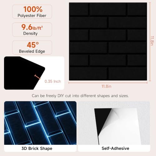 TO-TH Soundproof Panels Peel and Stick Acoustic Wall Panel 24 Pack - Image 2