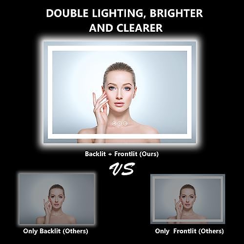 60x36 LED Bathroom Mirror with Lights, Lighted Vanity Mirror - Image 3