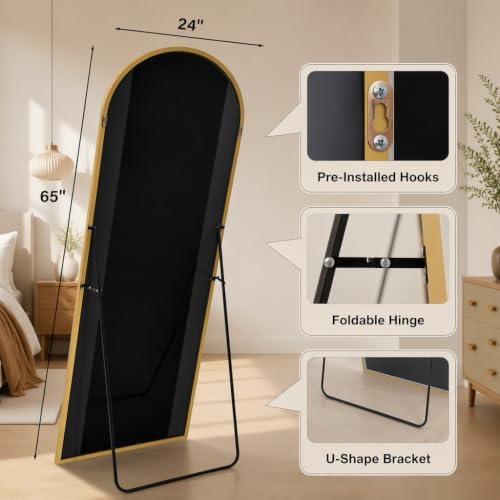 Arched Full Body Gold Mirror - Image 4