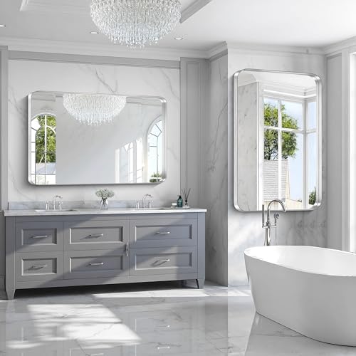 CIRCUMI Silver Bathroom Mirror - Image 4