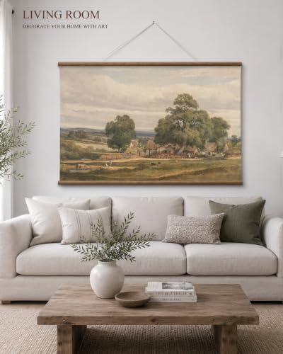 VIYYIEA Extra Large Canvas Wall Art, Vintage Countryside Scroll Print - Image 4