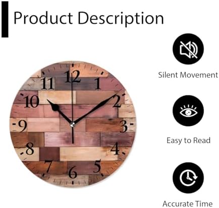 Non-Ticking Silent Wall Clocks Battery Operated Personalized Decor Clock - Image 6