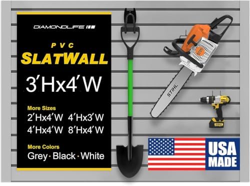Heavy Duty 3'H X 4'W PVC Garage SlatWall Storage System by DLDIRECT