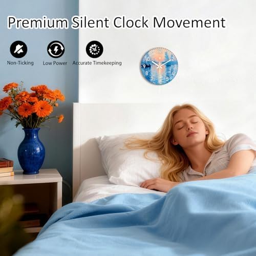 Modern Wall Clock, 10 Inch Glass Analog Clocks - Image 4