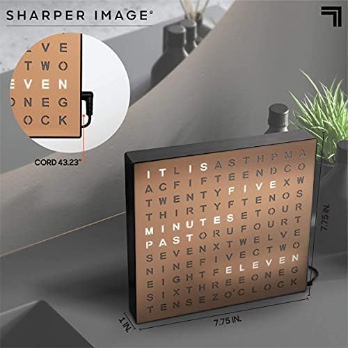 Sharper Image LED Word Digital Clock, Copper Finish, Light-Up Desk & Wall Clock - Image 6