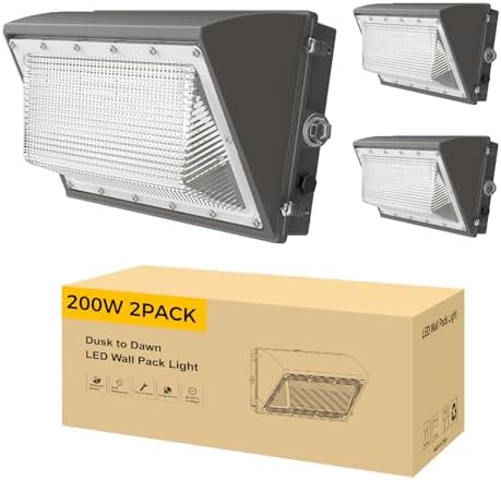 AIKVSXER 200W LED Wall Pack Light, 32000LM 6000K Dusk to Dawn Lights 2 Pack by AIKVSXER