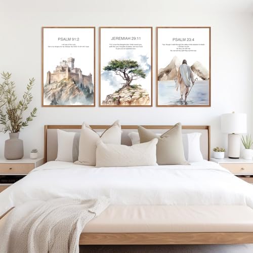 CHDITB Bible Verse Scripture Wall Art, Religious Christian Jesus Decor - Image 3