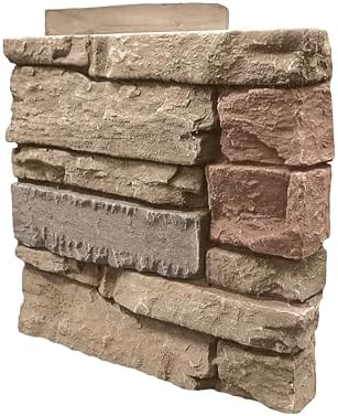 GenStone Faux Stacked Stone Right Corner Panel 12.5" x 11.25" in Desert Sunrise by GenStone