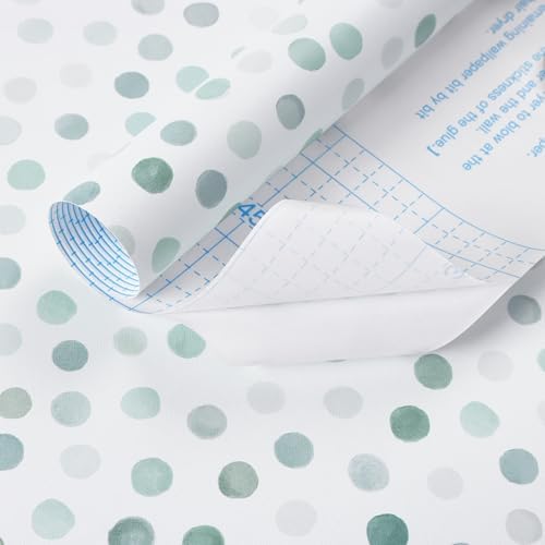 Dimoon 17.3''x78.7'' Peel and Stick Wallpaper Blue Green Boho Contact Paper by DIYYOURMOON