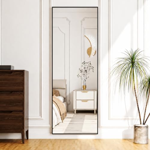 Simple Deluxe 68"x25" Full Length Black Aluminum Alloy Floor Mirror, Leaner or - Image 6