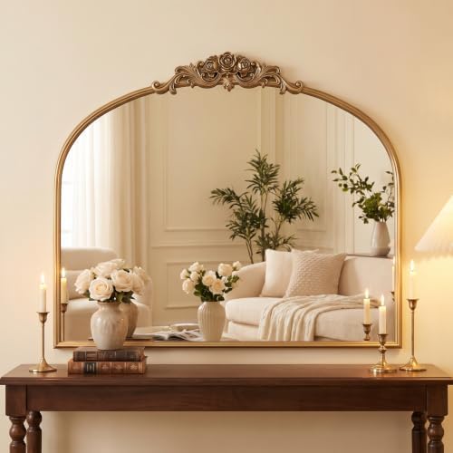 40"x30" Vintage Gold Mirror, Large Baroque Mirror - Image 6