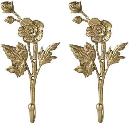 SOFFEE DESIGN 2pcs Metal Gold Coat Hooks by SOFFEEDESIGN