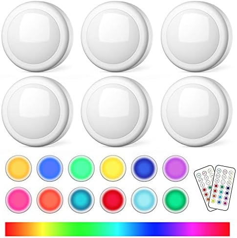 SEMSMOKS LED Puck Lights with Remote, AA Battery Powered Operated, 6 Pack by SEMSMOKSTheRightLightforU