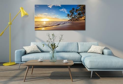 Beach Wall Art Sunset Pictures Ocean Seascape Theme Art Wall Pictures Coastal - Image 2