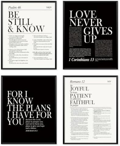 Locomiss Black and White Christian Bible Verse Wall Art Decor, 8x10 Posters by Unknown