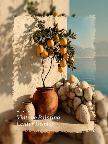 Gold Framed Wall Art, Vintage Mediterranean Lemon Tree Canvas Prints, Coastal - Image 7