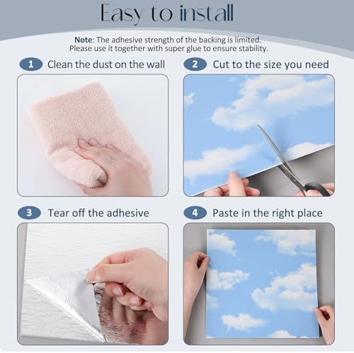Nuanchu 40 Pcs 11.81 x 11.81 Inch Ceiling Tiles Peel and Stick - Image 4