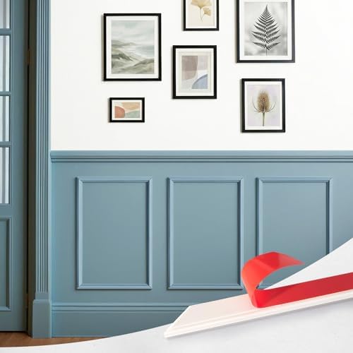 Upick Peel and Stick Wainscoting Pre-Cut Wall Molding Kit by Upick