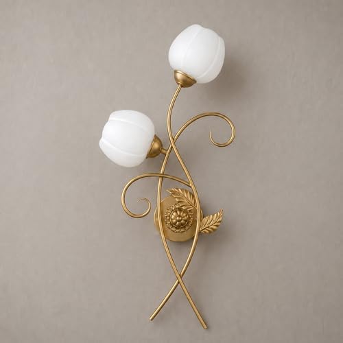 Gold Wall Sconce 2-Light Vintage Wall Lamp by HAMILYEAH