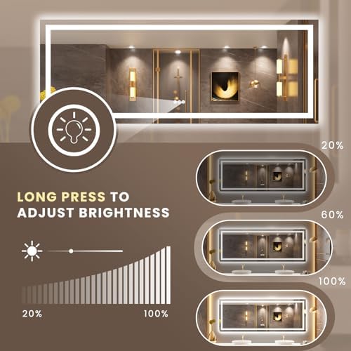 LOAAO 84"X32" LED Bathroom Mirror - Image 4