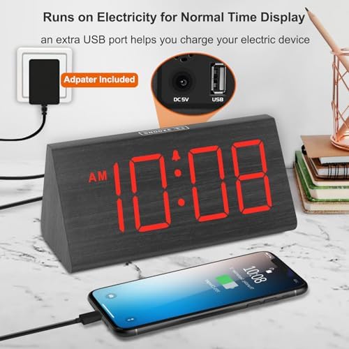 DreamSky Wooden Digital Alarm Clock - Image 5