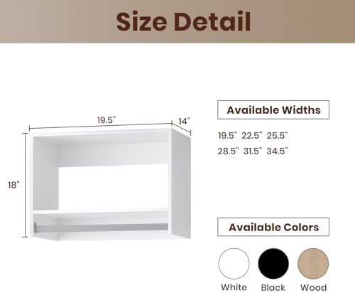 ROOMTEC 19.5" Tall Hanging Closet Unit, Modular Closet System - Image 2