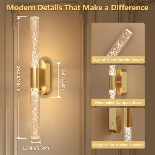 Crystal Battery Operated Wall Sconces Set of 2 - Image 5